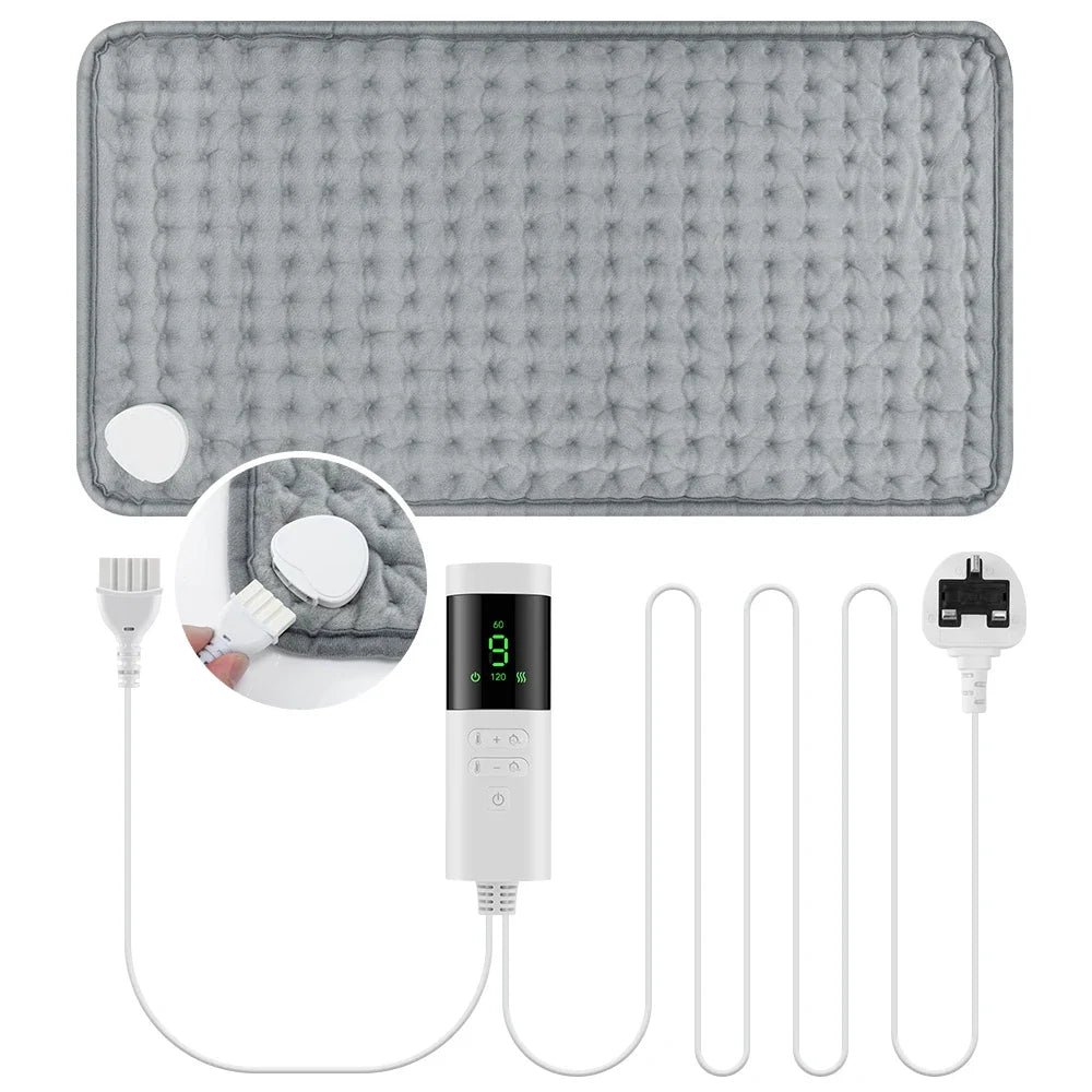30*60cm Electric Heating Pads for Back Neck Shoulder Home Office Washable Winter Warm Blanket 4 Timer 9 Temperature Control