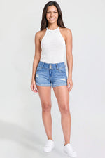 Women's WannaBettaButt 3 Button Cuffed Denim Shorts