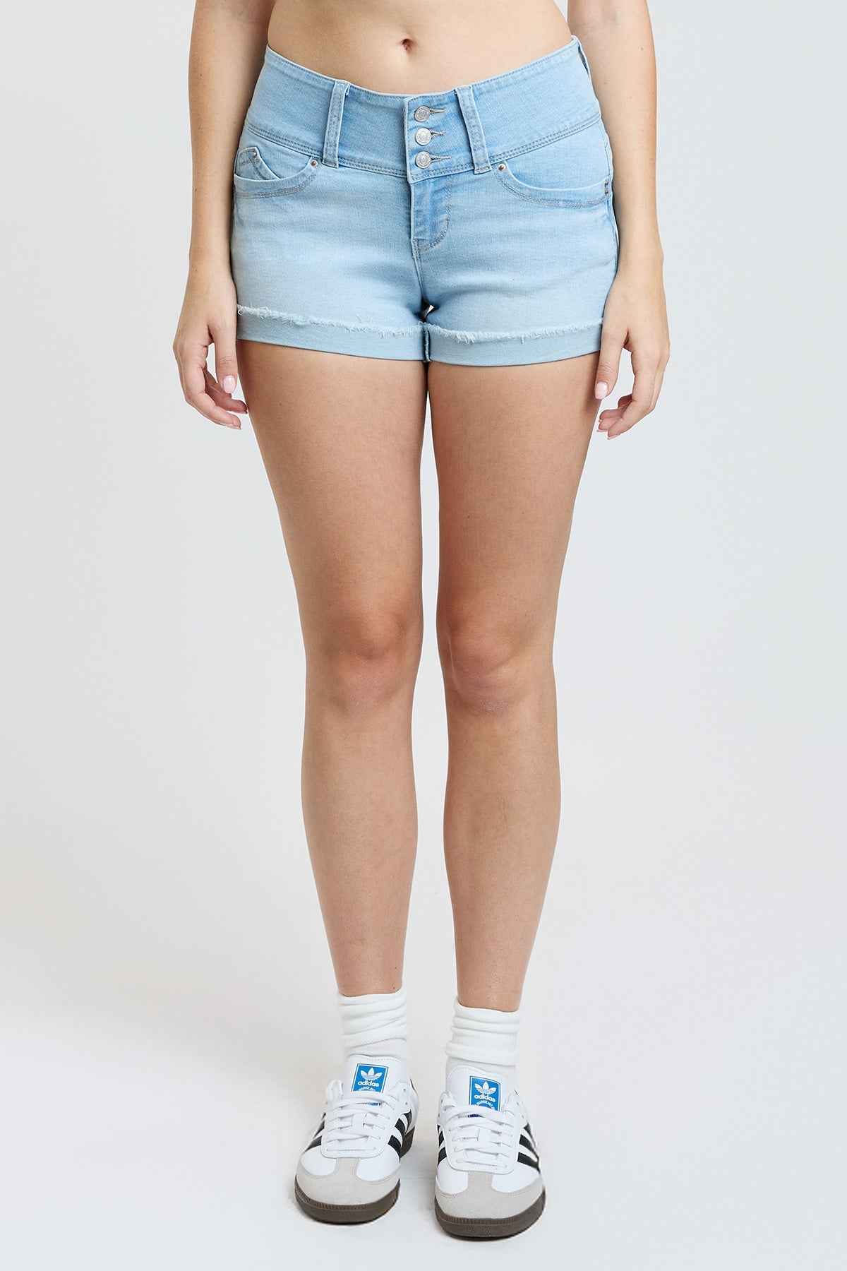 Women’s WannaBettaButt 3 Button Cuffed Denim Shorts