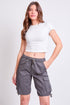 Women's High Rise Long Cargo Shorts
