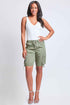 Women's High Rise Long Cargo Shorts