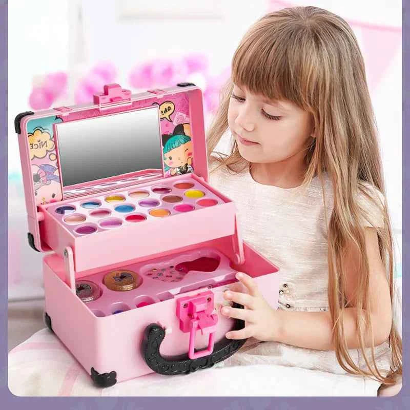 Kids Princess Makeup Kit Washable Non Toxic Cosmetic Set with Case