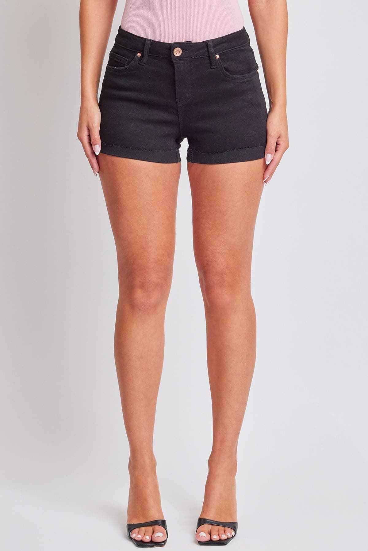 Women's Raw Edge Cuff Mid Rise Denim Short