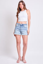 Women's High Rise Fray Hem Shorts