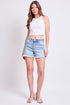 Women's High Rise Fray Hem Shorts