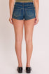 Low Rise 2 Button Slanted Pocket Denim Shorts