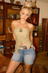 Women's Luxe High Rise Long Denim Shorts