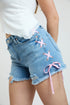 Women's Luxe High Rise Shorts with Lace Up Detail