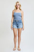 Women's Luxe High Rise Shorts with Lace Up Detail