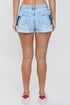 Women's Luxe Fray Hem Shorts with Shadow Stars