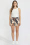 Women's Bull Denim Printed Shorts