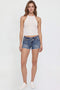 Women's Fray Hem Belted Shorts