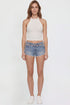 Women's Luxe Fray Hem Belted Shorts