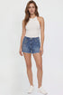 Women's Fray Hem Belted Shorts