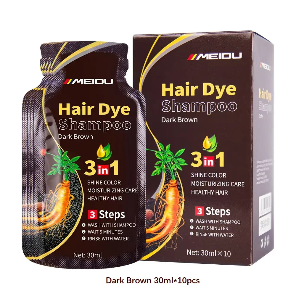 30ml/500ml 3-in-1 Quick Hair Dye Shampoo Natural Black Herbal Hair Dye Moisturizes Mild Hair Dye Conditioner Hair Care Products