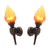 Pack of 2 Rustic Outdoor Wall Lights LED Flame Torch Lamps E27 Garden Lighting