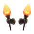 Pack of 2 Rustic Outdoor Wall Lights LED Flame Torch Lamps E27 Garden Lighting