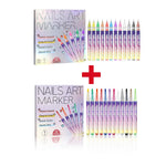 12pcs/Set Nail Art Graffiti Pen DIY Nail Art Painting Pens Abstract Lines Fine Design Multi-Color Drawing Nail Painting Tools