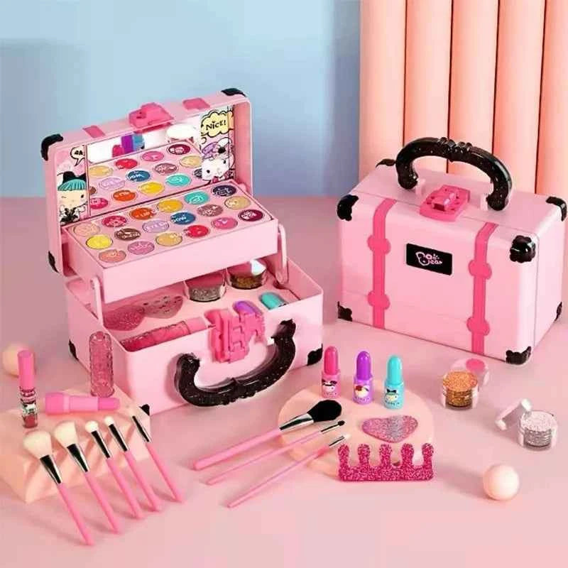 Kids Princess Makeup Kit Washable Non Toxic Cosmetic Set with Case