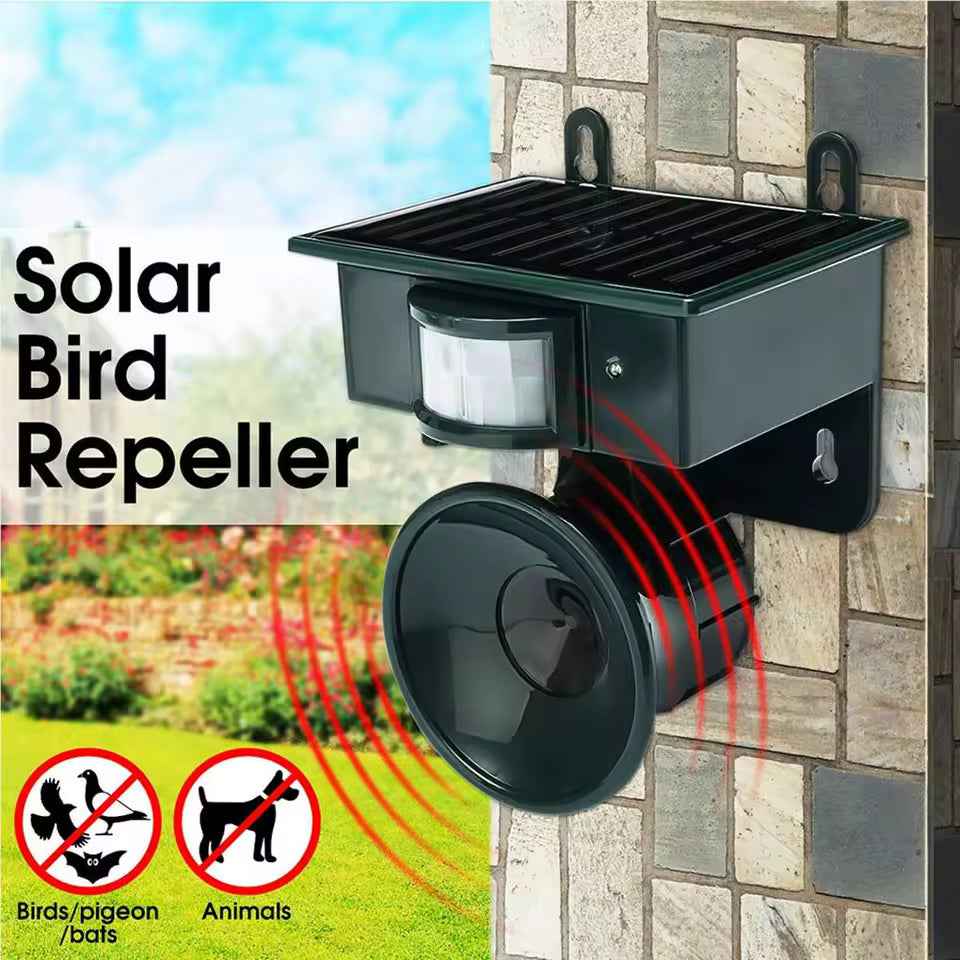 Solar Powered Bird Repeller Motion Sensor Ultrasonic Bird Deterrent