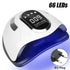 66LEDS Professional Nail Drying Lamp for Manicure Nails Gel Polish Drying Machine with Auto Sensor UV LED Nail Lamp