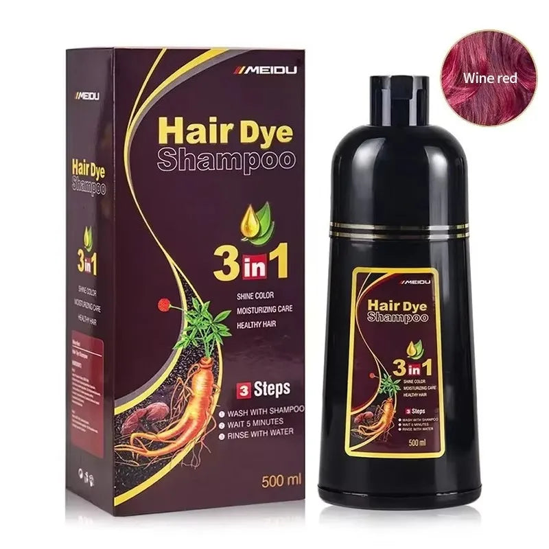 30ml/500ml 3-in-1 Quick Hair Dye Shampoo Natural Black Herbal Hair Dye Moisturizes Mild Hair Dye Conditioner Hair Care Products