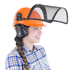 Safety Cap-Style Helmet System with Iron Mesh Face Shield and Earmuffs Black