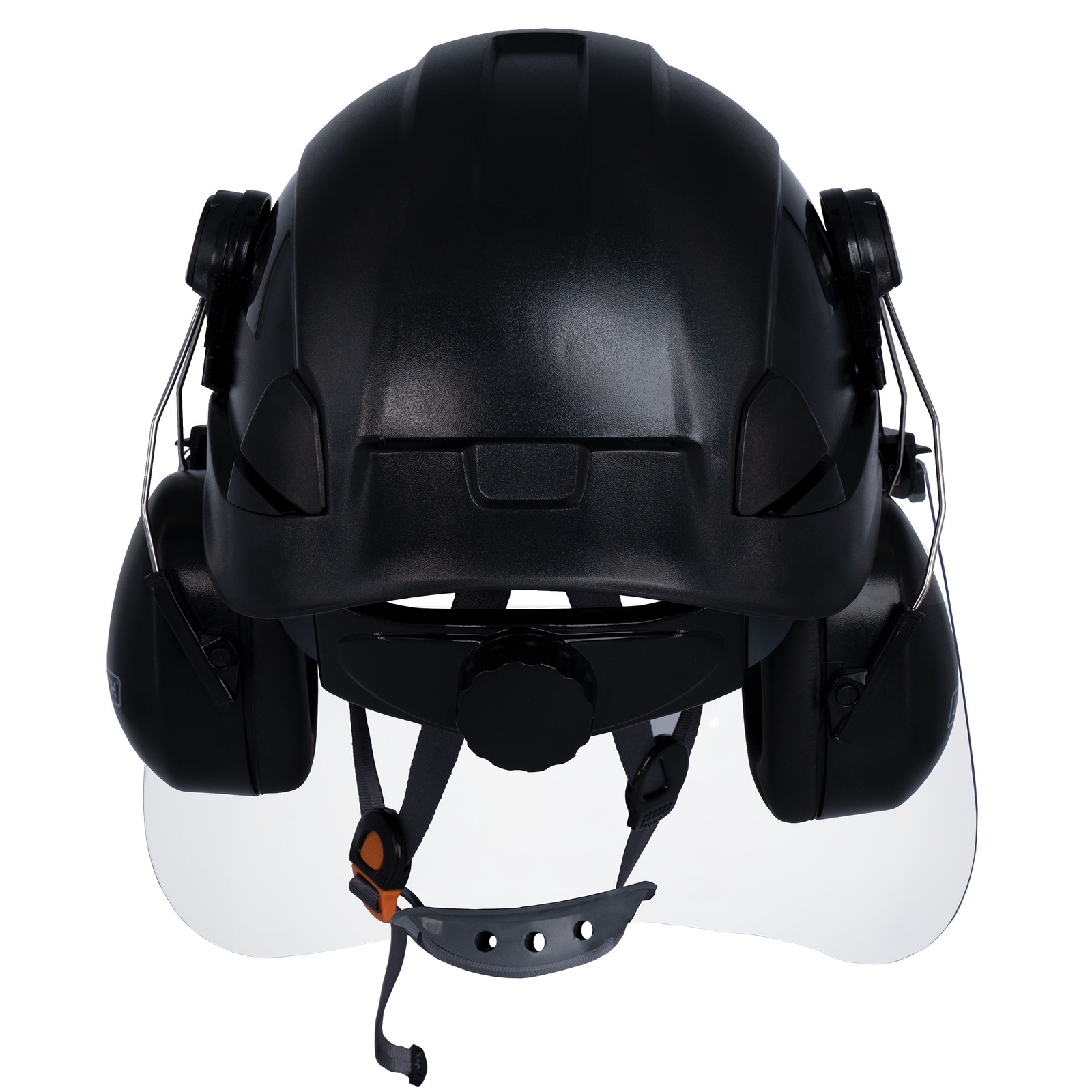 Safety Helmet System with Face Shield and Earmuffs