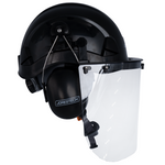 Safety Helmet System with Face Shield and Earmuffs