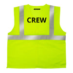 Printed Hi-Vis Mesh Safety Vest with 2” Reflective Strips and Pocket - Lime