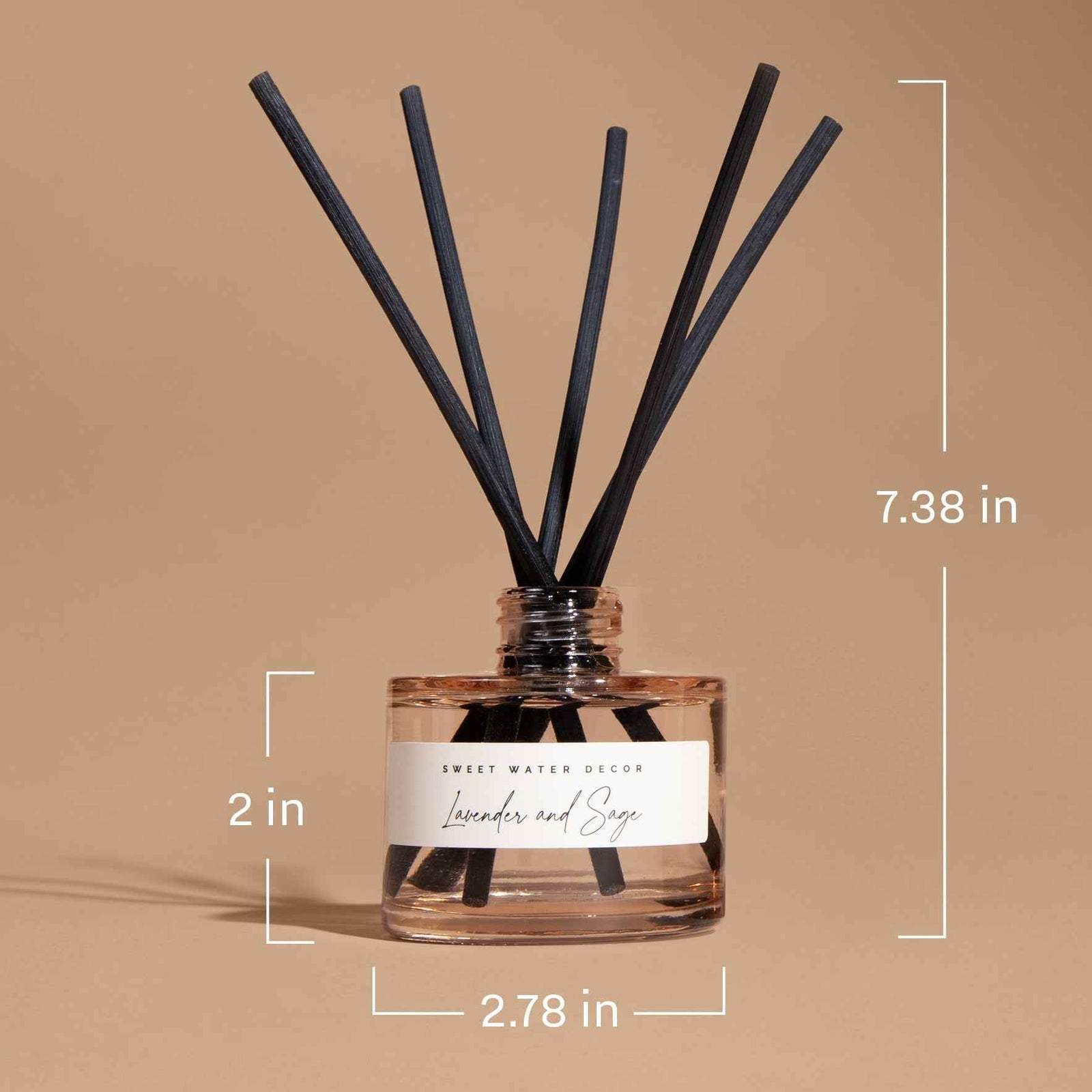 Stress Relief Blue Tinted Glass Jar Reed Diffuser