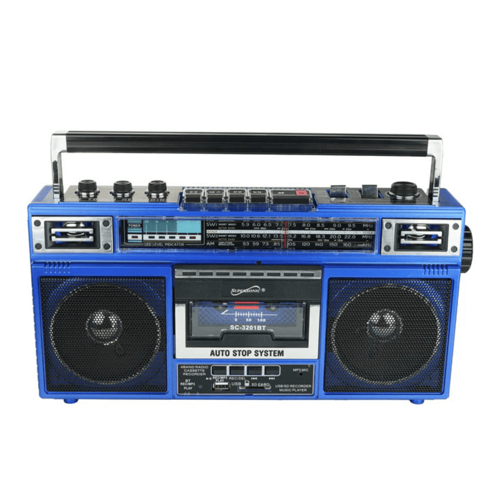 Supersonic 4 Band Bluetooth Radio & Cassette Player + Cassette To Mp3 Converter