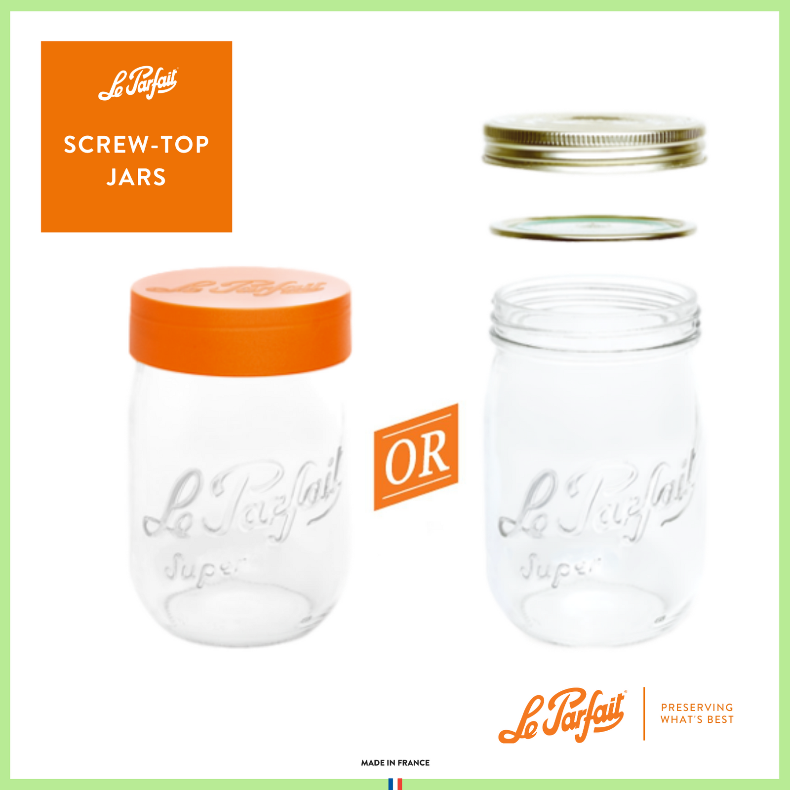 Le Parfait Screw Top Jars Food Storage Containers