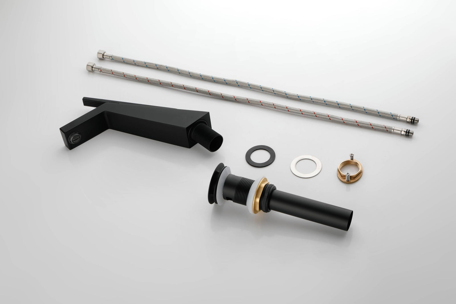 Brushed Gold or matte black or brushed nickel Bathroom Sink Faucet single handle with pop up overflow brass drain