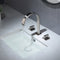 Brushed Nickel Waterfall Widespread Bathroom Basin Faucet with Two Handles and Overflow Brass Pop-Up Drain