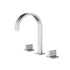 Brushed Nickel Waterfall Widespread Bathroom Basin Faucet with Two Handles and Overflow Brass Pop-Up Drain