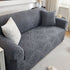 3D Damask Jacquard Stretch Sofa Cover Thick Polar Fleece Couch Slipcover with Straps