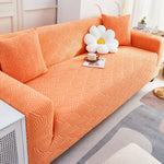 3D Leaves Jacquard Couch Slipcovers Non-Slip Cozy Stretchy Couch Covers for Sectional