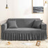 High-Quality Seersucker Stretch Sofa Slipcover with Elastic Bottom and Skirt Washable Furniture Protector for Kids and Pets 1/2/3/4 Seater Options