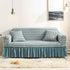 High-Quality Seersucker Stretch Sofa Slipcover with Elastic Bottom and Skirt Washable Furniture Protector for Kids and Pets 1/2/3/4 Seater Options