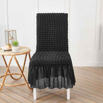 Premium Textured Seersucker High-Stretch Washable Dining Chair Slipcovers with Skirt