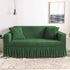 High-Quality Seersucker Stretch Sofa Slipcover with Elastic Bottom and Skirt Washable Furniture Protector for Kids and Pets 1/2/3/4 Seater Options