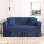 High-Quality Seersucker Stretch Sofa Slipcover with Elastic Bottom and Skirt Washable Furniture Protector for Kids and Pets 1/2/3/4 Seater Options