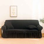 High-Quality Seersucker Stretch Sofa Slipcover with Elastic Bottom and Skirt Washable Furniture Protector for Kids and Pets 1/2/3/4 Seater Options