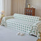 Geometric Jacquard Plush Warm Sofa Couch Cover Coral Fleece Throw Blanket for Couch