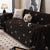 Chenille Camellia Floral Sofa Throw Cover Couch Blanket with Striped Jacquard