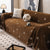 Chenille Camellia Floral Sofa Throw Cover Couch Blanket with Striped Jacquard