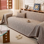 Natural Textured Linen Couch Cover, Breathable & Hypoallergenic Furniture Protector