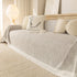 Sofa Cover Throw with Lace Trim & Pom-Pom Fringe, Decorative Couch Cover Blanket