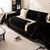 Jacquard Floral Band Sofa Cover with Tassels, Thick Textured Couch Throw Blanket